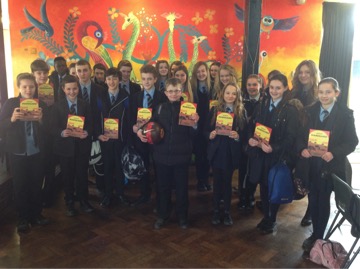 Bassaleg pupils with copies of their book