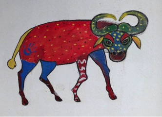 Mumbo the Buffalo,  an animal on the wall of NCLC, who paints his own animal in order to have a new 